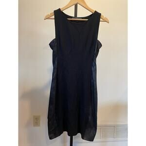 Velvet by Graham & Spencer black stretchy mini dress faux suede detail size M